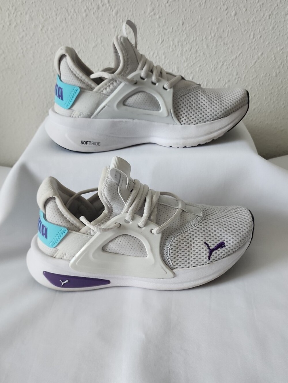 Puma White Sneakers with Purple Logo Accent - Picture 2 of 5